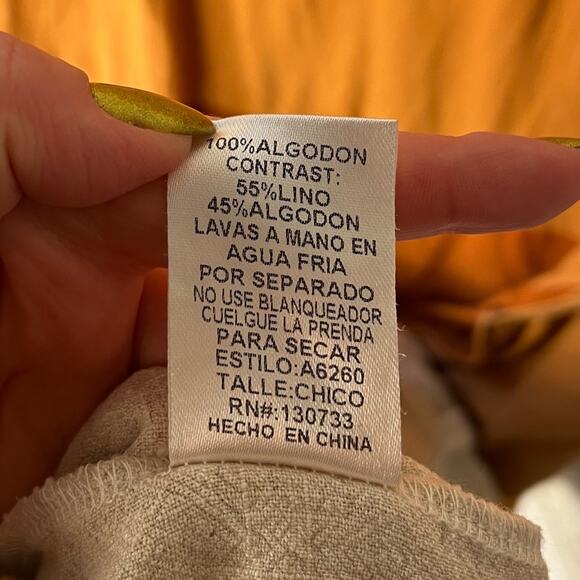 NWT UMGEE Orange White Ombre Michele Dress Cotton Linen Maxi Shirt Dress Boho - Picture 10 of 11